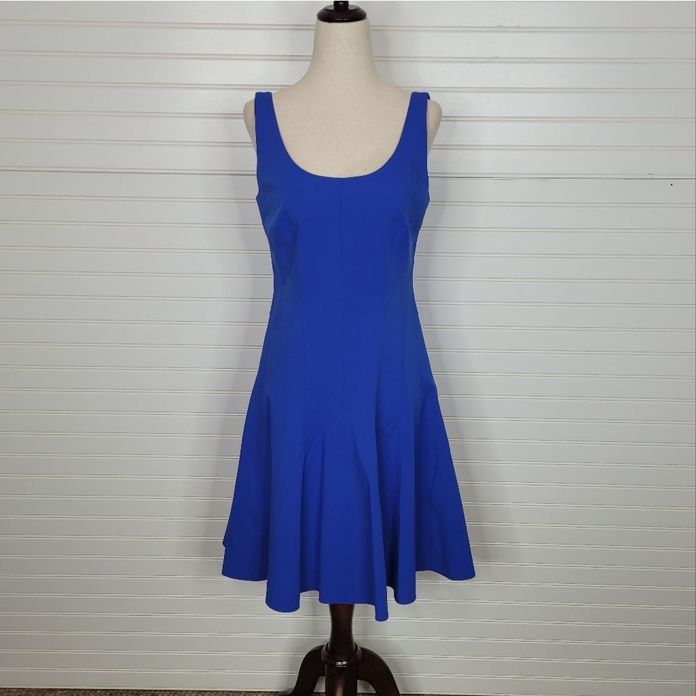 Ralph Lauren Black Label Cobalt Blue Silk Sleeveless Fit & Flare Dress